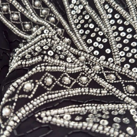 Vintage Laurence Kazan New York Black and White Embellished Sequin Dress size M - Picture 7 of 7